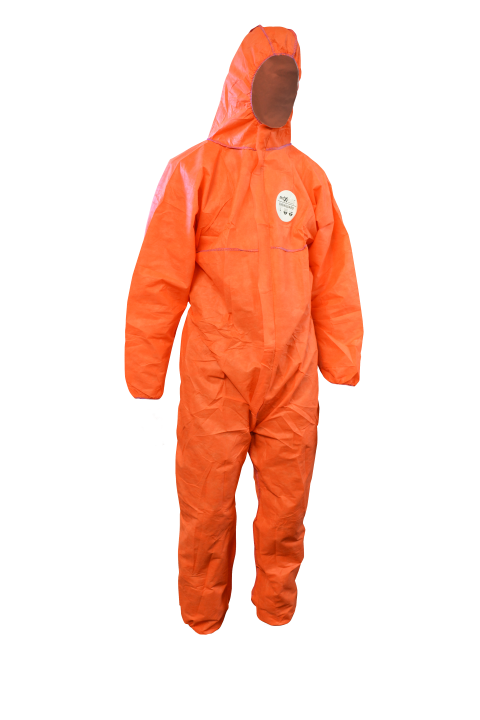 MAXISAFE COVERALLS SMS DISPOSABLE ORANGE LGE 